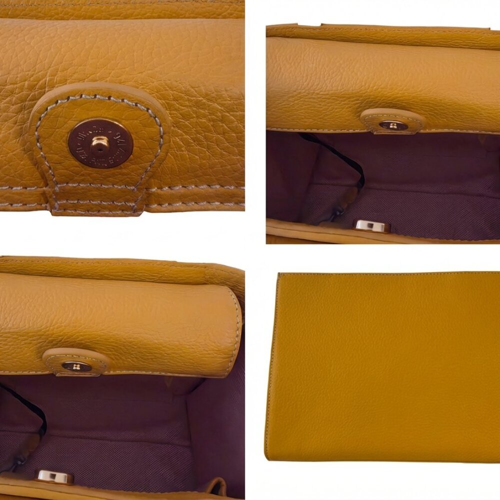 Dooney & Bourke Mustard Yellow Leather Shoulder Bag - Picture 7 of 7